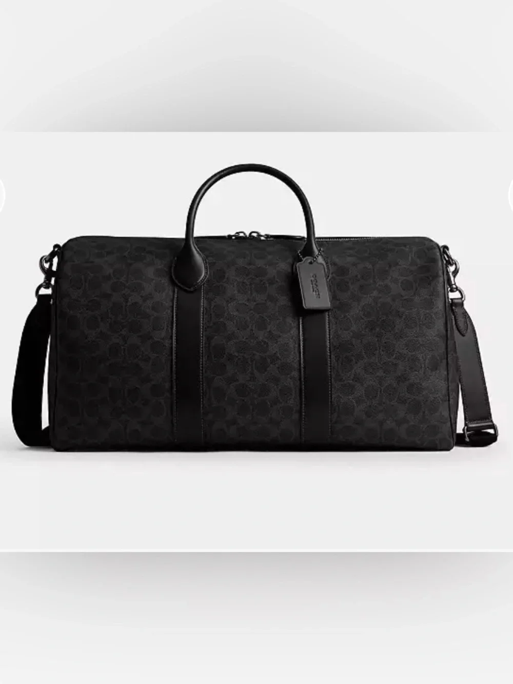 Coach Black Compass Bag 50 in Signature Canvas